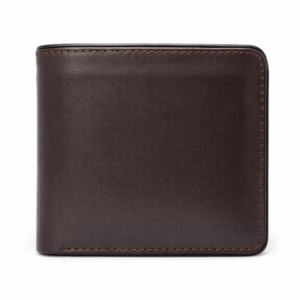 men's bifold classic brown leather wallet